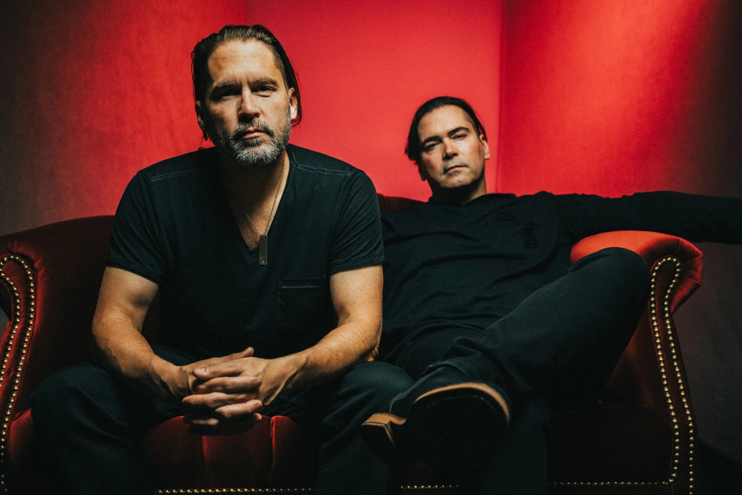 Dameon and Gabe Aranda photographed in red light